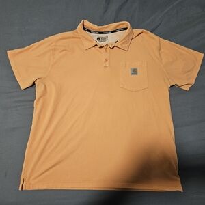 Carhartt Men’s Short-Sleeve Polo in Peach Orange